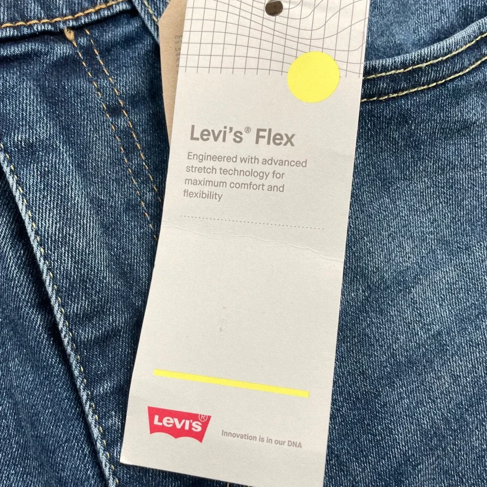 New Levis 502 Jeans Men 31x30 Regular Fit Blue Dark Wash Flex Stretch NWT